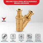 Rust-resistant brass anchors for paver pool decks