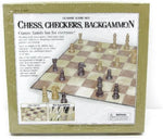 Cardinal Industries chess checkers and backgammon set front view strategy board game