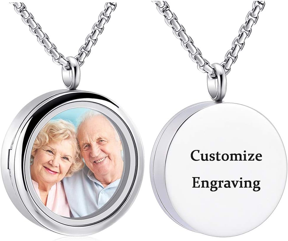 Oinsi Cremation Locket Necklace For Ashes Of Loved One Carry Photo Glass Memorial Urn Jewelry 316L Stainless Steel Keepsake Gifts - Image 10