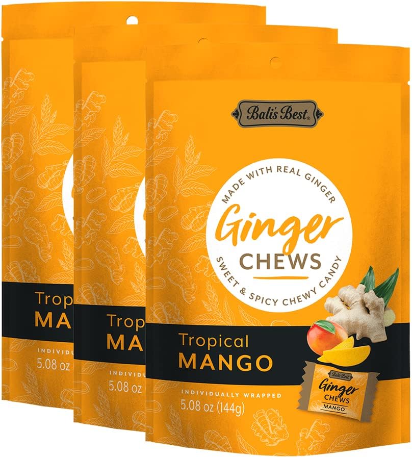 Bali's Best Ginger Chews, Spicy Original Flavor, 5.08 Oz (Pack of 3), Individually Wrapped Soft Candy, Made with 100% Real Ginger, Digestive Health Support, Upset Stomach Relief, Halal - Image 10