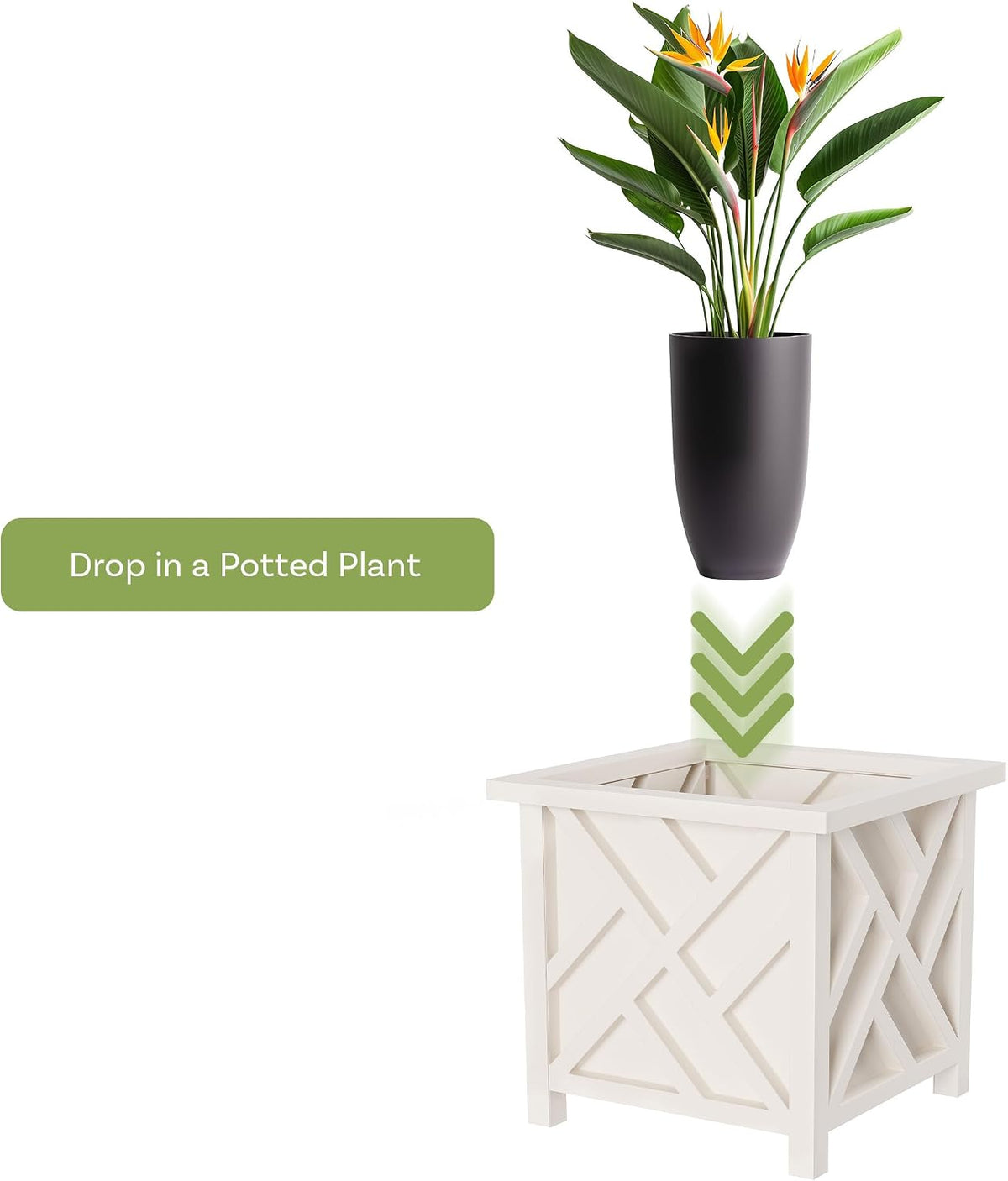 Pure Garden porch planter box disassembled snap-together panels