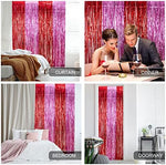 Full view of the 3.3 by 6.6 feet LOLStar red and pink metallic streamers package contents
