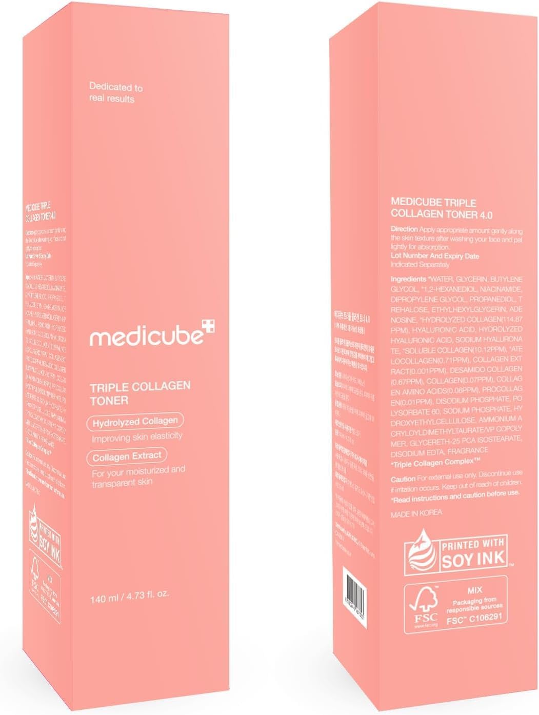 Medicube Triple Collagen Toner side view with cap