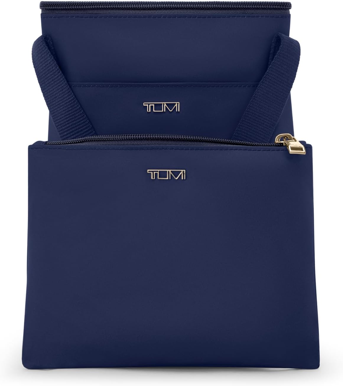 TUMI small travel bag open showing main compartment