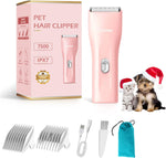 Professional Household Waterproof Low Noise Pet Hair Clippers Electric USB Rechargeable Painless Grooming Tools Hair Grooming Trimmer for Small Medium Dog Cat AP005 Green - Image 10