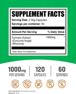 BulkSupplements Turmeric 1000mg vegan capsules packaging