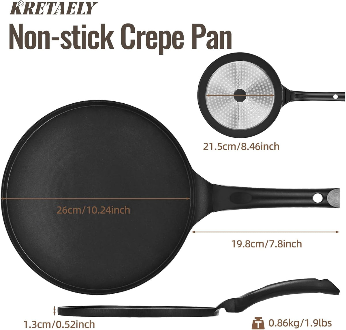 Kretaely crepe pan induction base