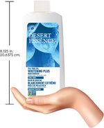 Desert Essence oral rinse bottle with fresh mint illustration