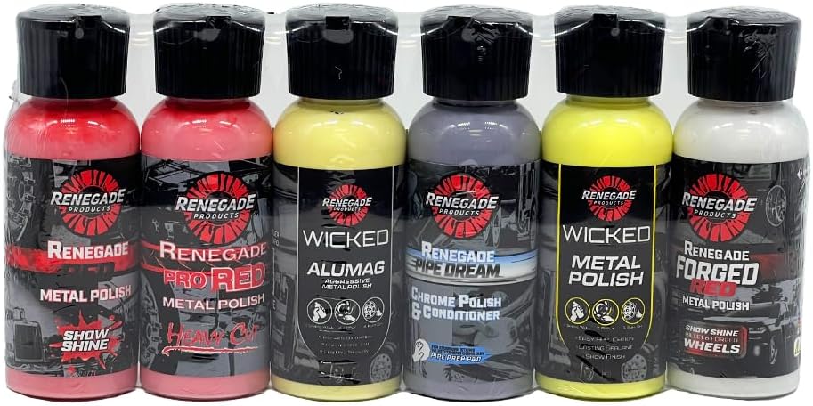 Renegade Products USA Sample Packs front view showing multiple trial bottles of metal polishes and cleaners