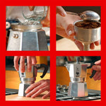 Bialetti Moka Express stamped logo detail