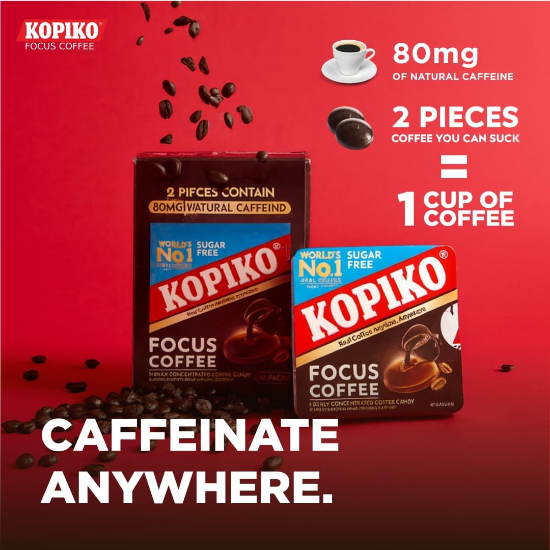 Kopiko Focus coffee candy ingredients and nutrition label