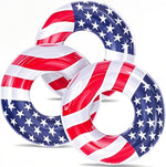 Amenon 3 pack USA flag pool floats front view for swimming.