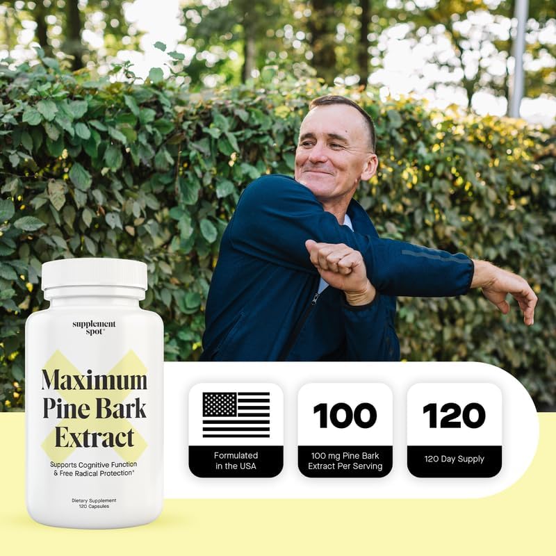 Supplement Spot Maximum Pine Bark 120 capsules side panel details