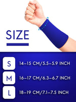 Newcotte breathable wrist sleeves displayed on flat surface