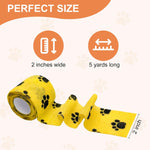 Close up of colorful paw print pattern on Avinli cohesive pet tape