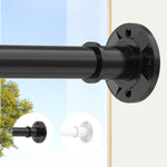 Haryaers black extra long tension curtain rod front view