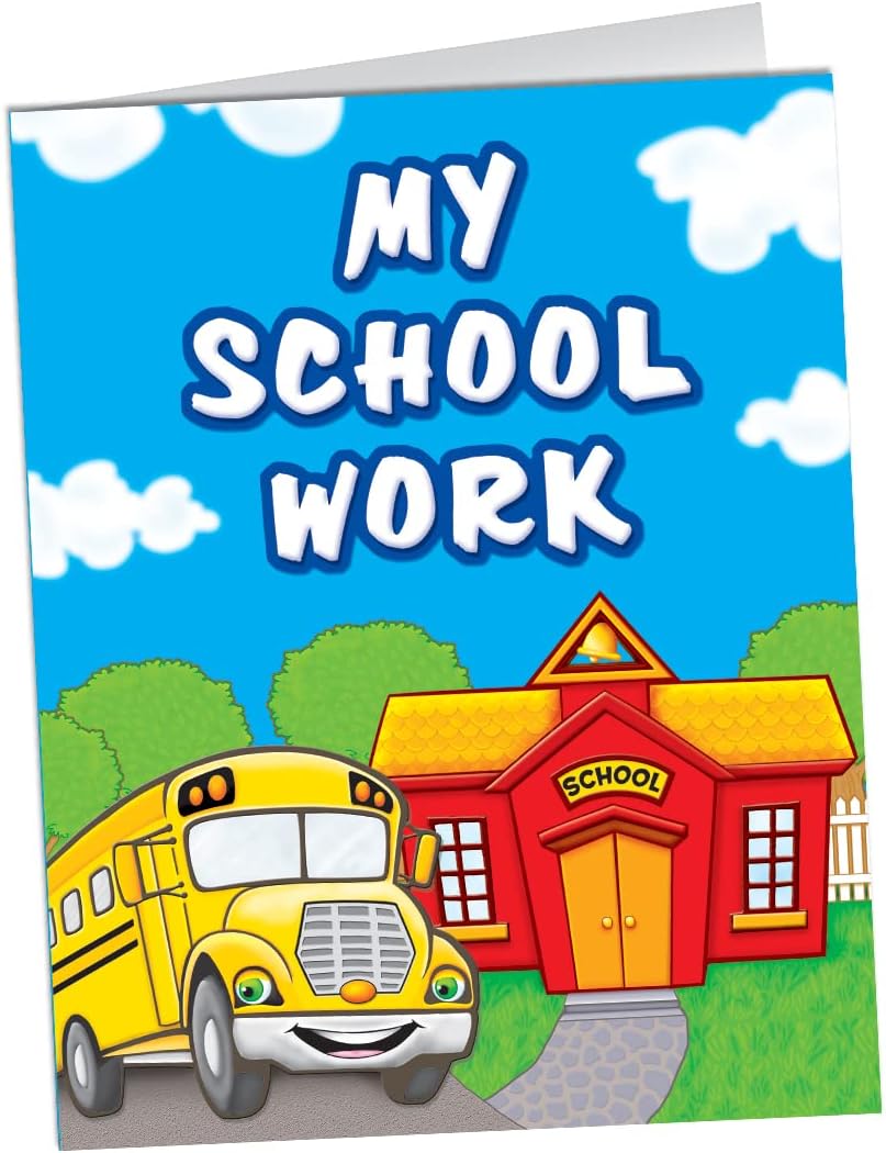 Teacher Created Resources My School Work Pocket Folder front view imported classroom supplies