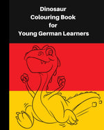 Angelika Davey dinosaur colouring book for young german learners front view