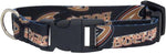 Little Earth NHL pet collar front view showing orange polyester webbing