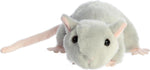 Aurora small grey mouse stuffed animal showing soft fur and pink ears