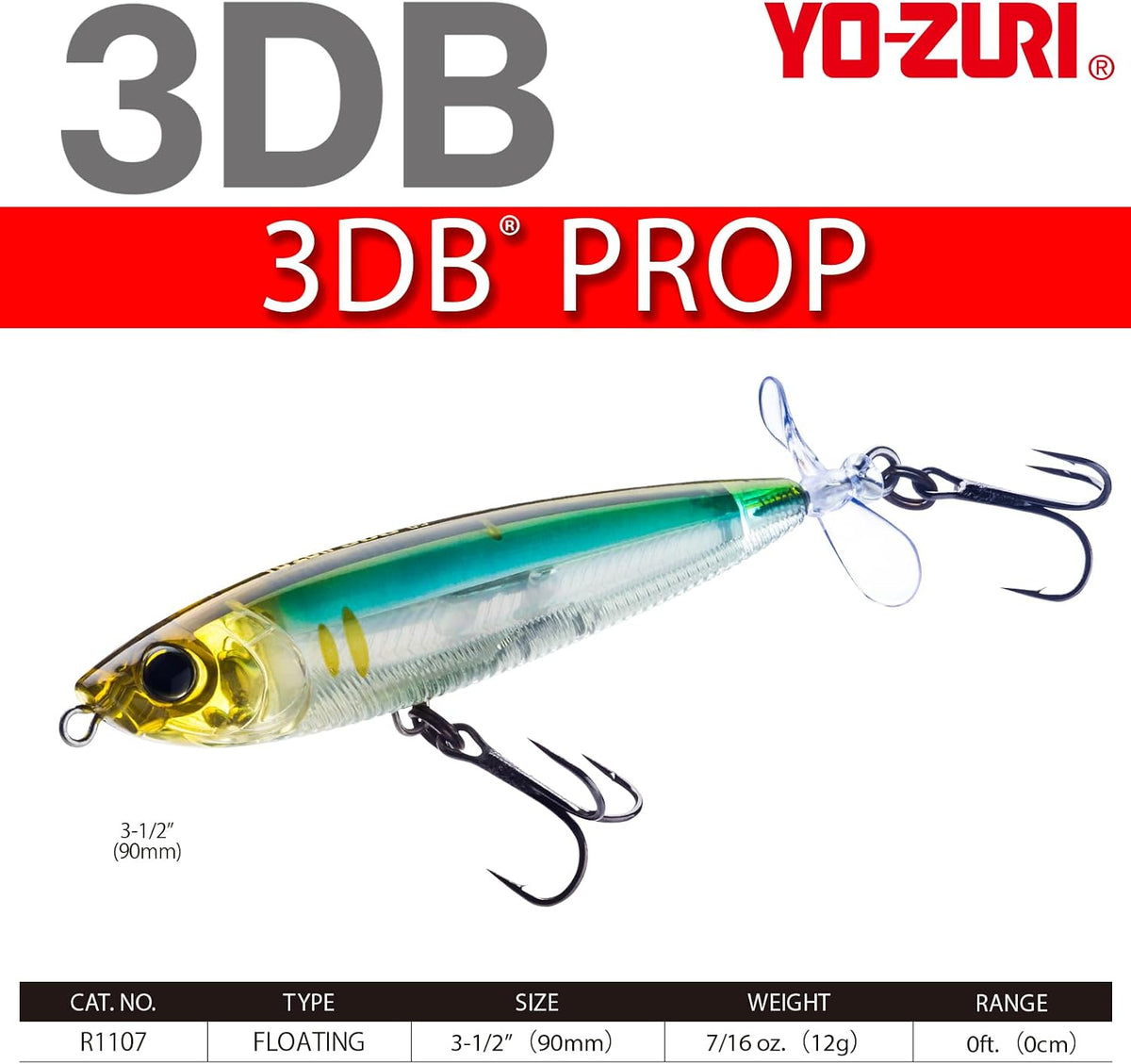 Duel Yo-Zuri 3DB Prop Floating Lure tail propeller detail