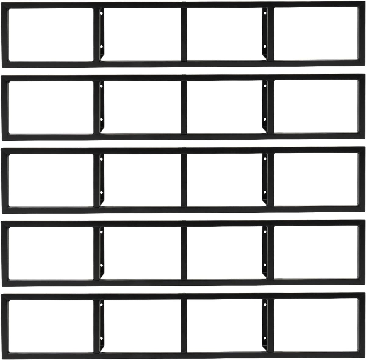 Hteedy wall mount media storage rack front view showcasing black metal cube shelves filled with video games.