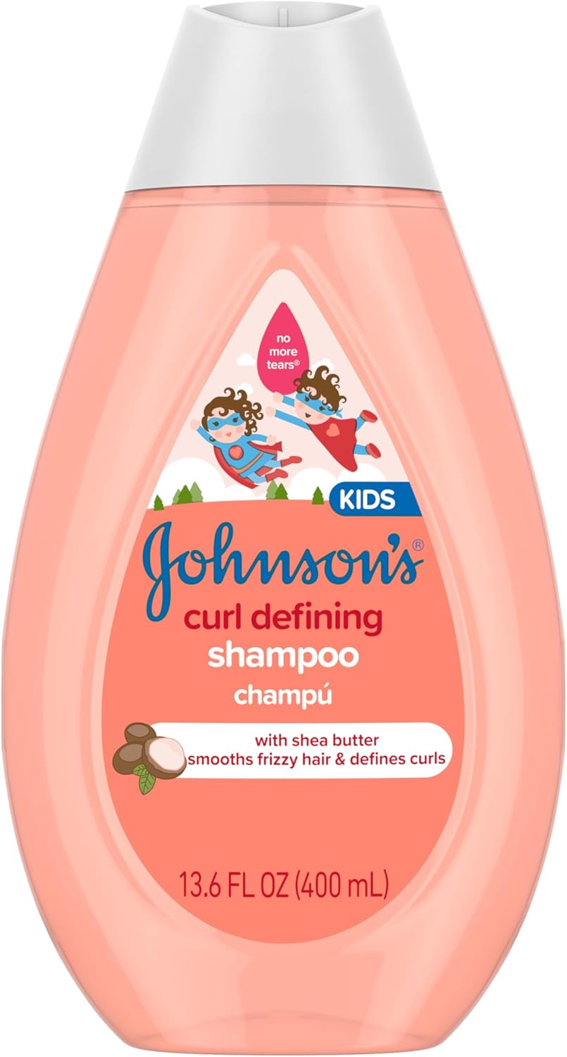 Johnson's Kids' Curl Defining Shampoo with Shea Butter, Cleanses, Smooths Frizz, & Defines Waves & Curls for 24 Hours, 13.6 fl. oz - Image 1