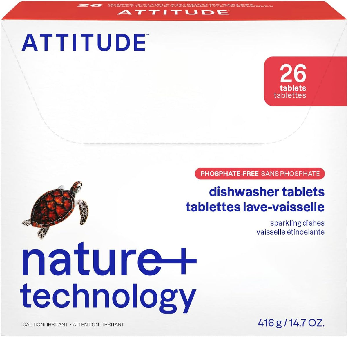 ATTITUDE Dishwasher Pods front view 26 count packaging