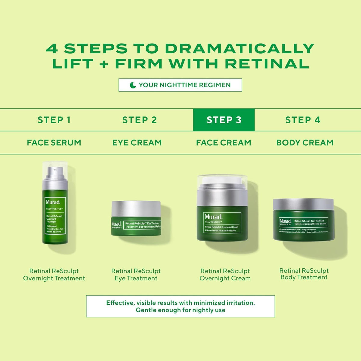 Murad Retinal ReSculpt Overnight Cream - Anti-Aging Face & Neck Cream with Encapsulated Retinal & NAD+ - Firms, Lifts & Hydrates Skin - 1.7 Fl Oz - Image 9