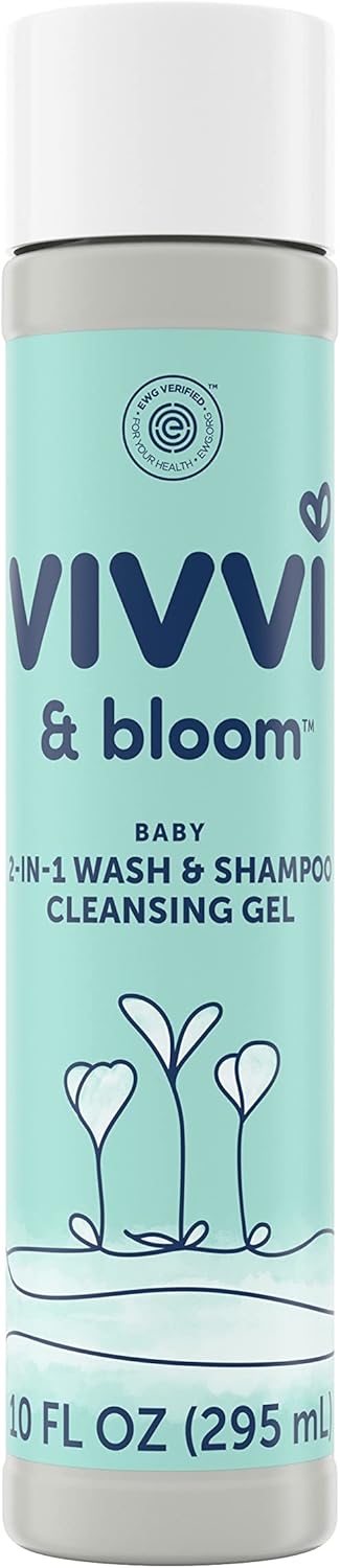 Vivvi & Bloom Gentle 2-in-1 Baby Wash & Shampoo Cleansing Gel, Leaves Sensitive Skin Feeling Healthy & Moisturized, Tear-Free, Formulated Without sulfates, paraben, and Dyes, 10 fl. Oz - Image 1