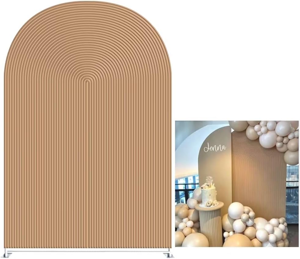 Konpon brown ripples arched frame fabric cover front view