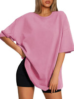 ATHMILE Womens Oversized T Shirts Loose Fit Crewneck Short Sleeve Tops Summer Casual Blouse 2026 Y2K Basic Tee Beach - Image 9
