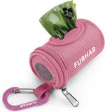 FURHAB Dog Poop Bag Holder for Leash Doggie Waste Bag Dispenser Soft Fabric Puppy Potty Carrier Small Doggy Zipper Pouch with Carabiner Clip with 1 Roll of Pet Trash Bags, Black - Image 11