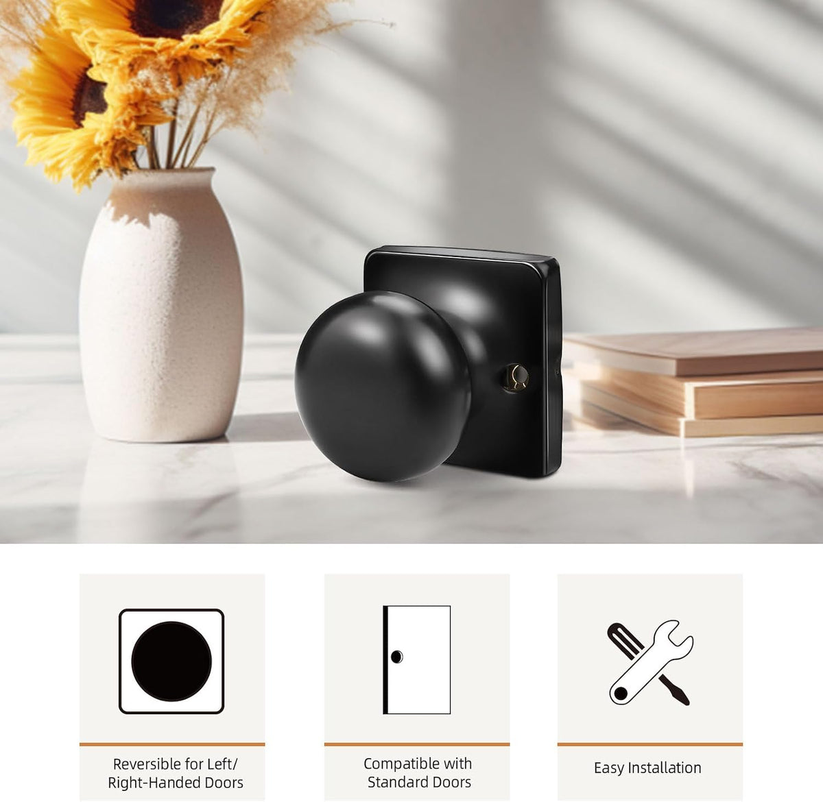 Gobekor modern matte black finish close up