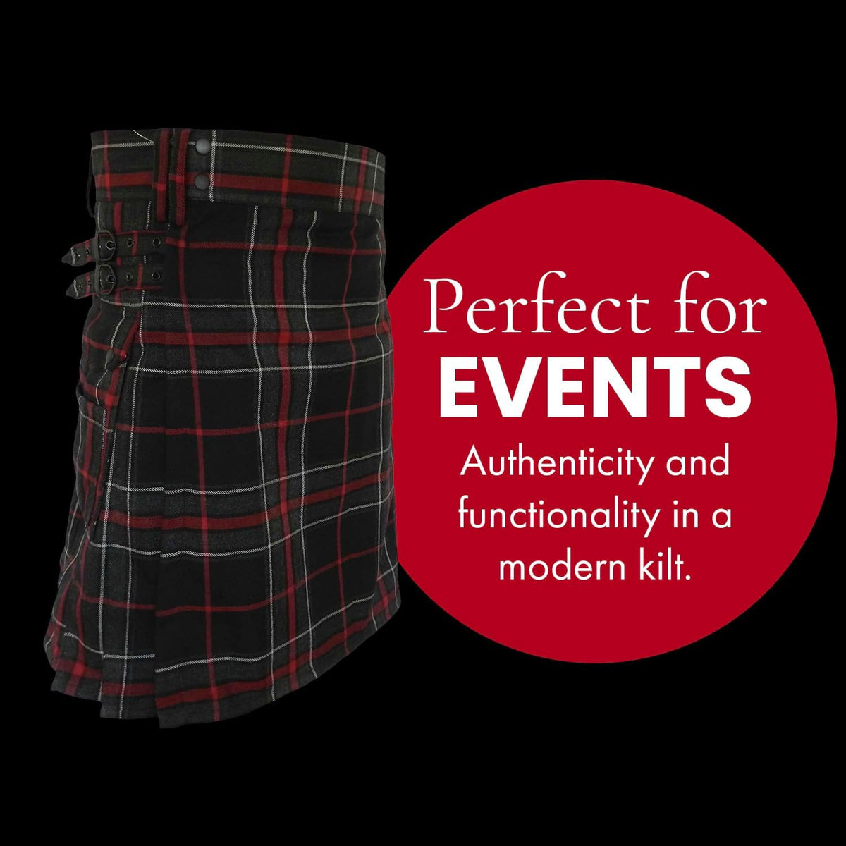 UT Kilts utility kilt adjustable hip straps and snap closures detail