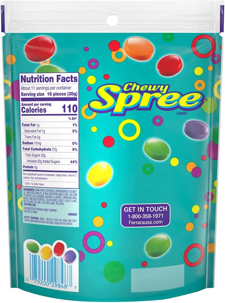 Wonka Spree assorted fruit flavors candy bag