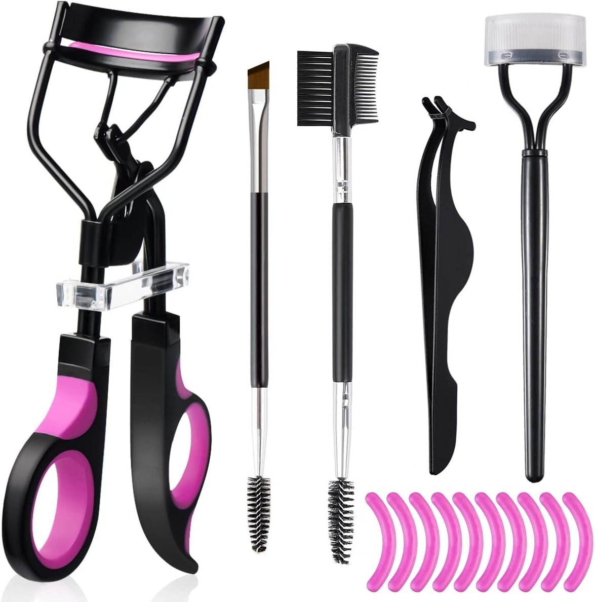 Qiipii Eyelash Curler and Eyebrow Brush Kit front view