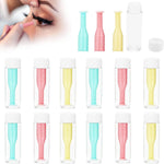 Hingtai 12Pcs contact lens remover tool front view showcasing pink yellow and green silicone plungers
