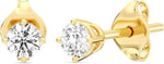Gilded Lab-Grown Diamond Stud Earrings 10KT White Gold and 10KT Yellow Gold | Hypoallergenic Fine Gold Jewelry | 4-Prong Basket, Push Back Nut | VS2 SI1 Clarity, F Color, Round Cut | 1/5,1/4,1/3,3/8,1/2,3/4,1,2 ct tw - Image 9