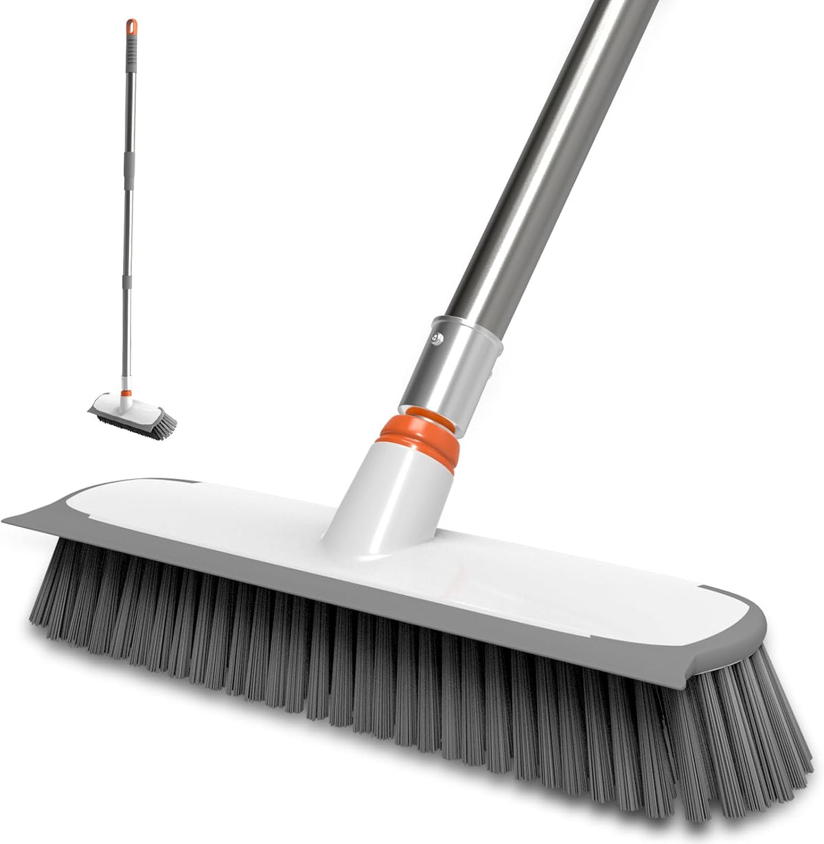 BITOPE Floor Scrub Brush front view with long handle and stiff bristles.
