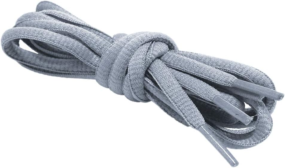 Curtual oval shoelaces front view in light gray
