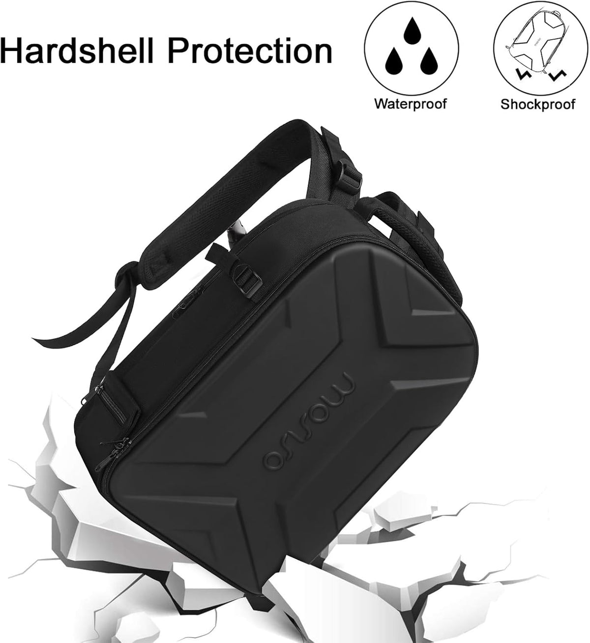 MOSISO mirrorless camera backpack rear view with laptop compartment