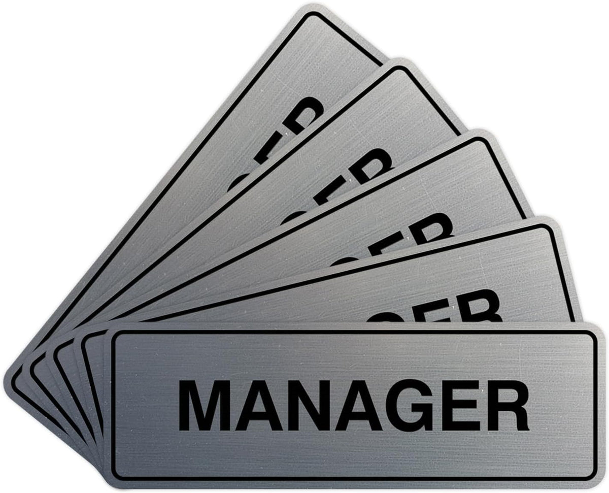 Standard Manager Door/Wall Sign - Red/Gold - Large - Image 10
