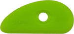 Xiem Tools medium lime green ceramic shaping rib closeup