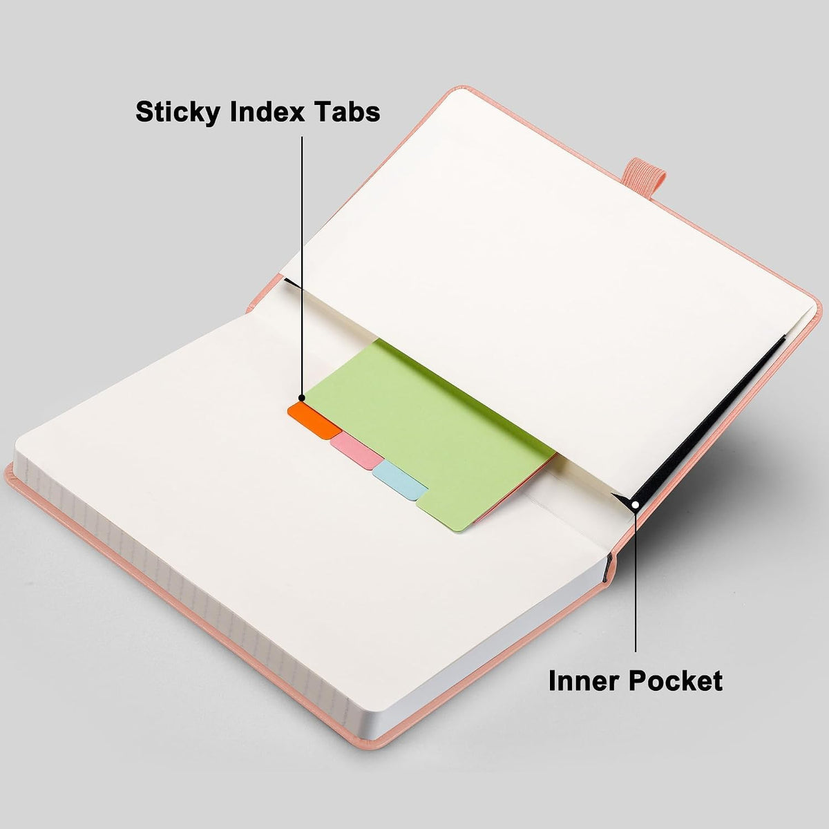 RETTACY lined journal notebook angle view for office use