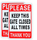 Enjoyist 2-pack please keep this gate closed sign front view aluminum warning sign