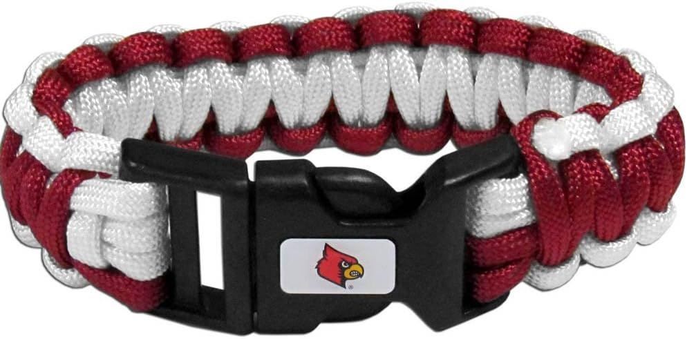 Siskiyou NCAA Survivor Bracelet front view showing team color paracord and logo clasp.