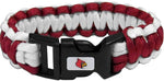 Siskiyou NCAA Survivor Bracelet front view showing team color paracord and logo clasp.