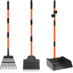 Pooper Scooper, Long Handle Dog Pooper Scooper for Medium Small Dogs Heavy Duty, Pet Supplies Stainless Metal Tray and Rake Set, Use on Grass, Dirt or Gravel - Image 12