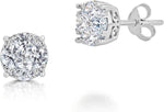 Women Round Diamond Stud Earrings Set In 925 Sterling Silver | Natural or Lab Grown | 14K Gold Bezel | White Yellow or Rose | Independent Lab Certified | Hypoallergenic - Image 11